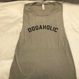 Dogaholic fun graphic muscle tank tee